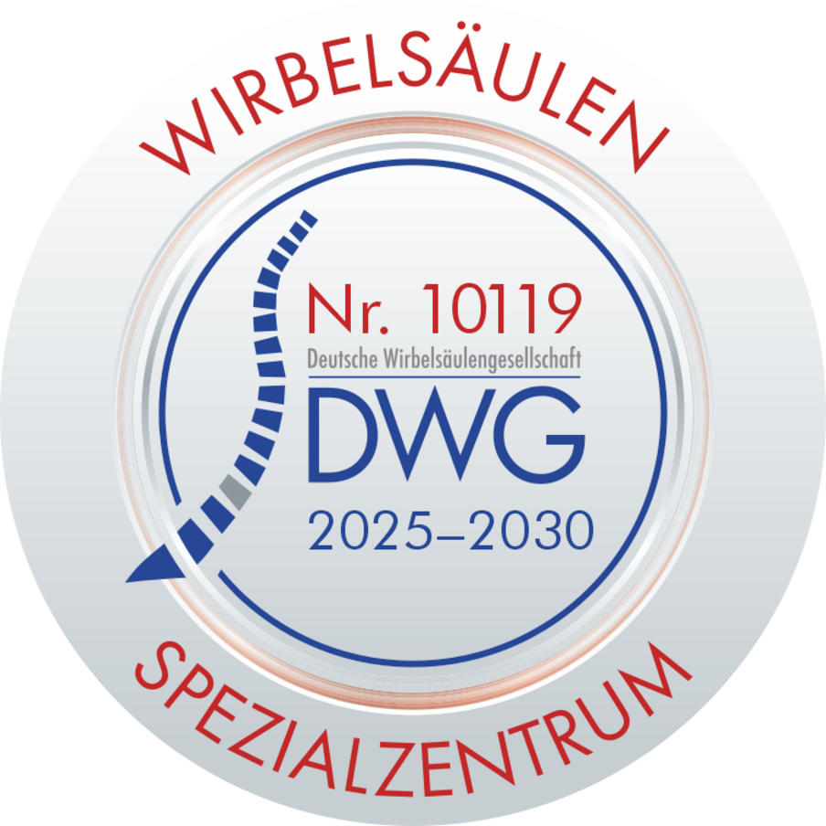 Abbildung Siegel: Zertifiziertes Wirbelsäulenspezialzentrum der DWG®
