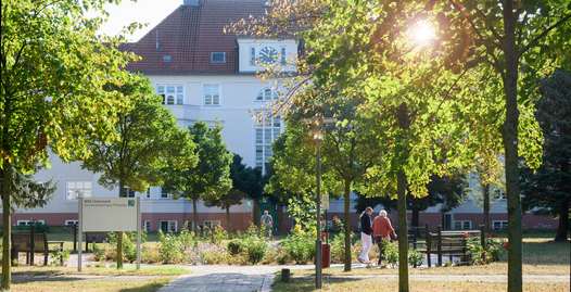 Foto: Außenansicht vom GLG Kreiskrankenhaus Prenzlau